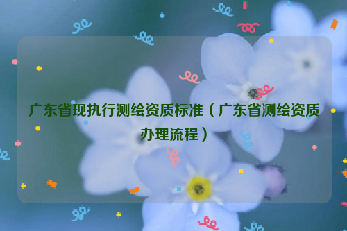 廣東省現(xiàn)執(zhí)行測(cè)繪資質(zhì)標(biāo)準(zhǔn)（廣東省測(cè)繪資質(zhì)辦理流程）